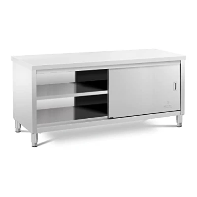 Abbildung von Royal Catering Arbeitsschrank Edelstahl 200 x 60 cm 500 kg Tragkraft Gastro Edelstahlschrank