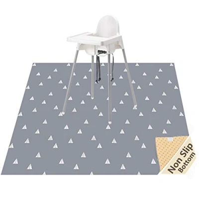 Abbildung von Womumon Baby Splat Matte für unter Hochstühlen/Kunst/Handwerk, wasserdichte Entwöhnungsmatte, rutschfeste Spritzmatte, waschbare Schmutzmatte Hochstuhl Bodenmatte
