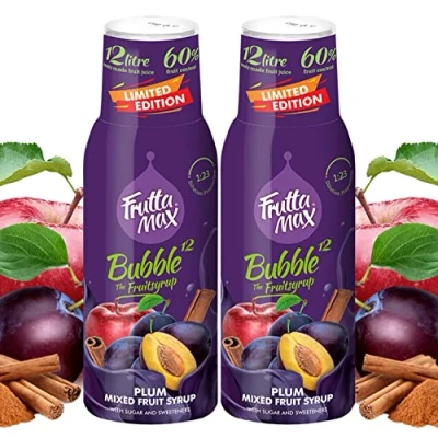 Abbildung von 2 x 500ml FruttaMax Pflaume Zimt Apfel Frucht sirup Konzentrat &quot;Limited Edition&quot; für Soda Maschine geeignet