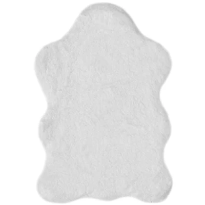 Abbildung von LUXOR living Kunstfell Coste Flauschiger Teppich Schlafzimmer ideal zur Verwendung als Bettvorleger gemütlicher Fellteppich Lammfell Imitat 55 x 80 cm weiß