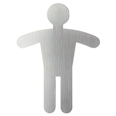 Abbildung von Durable Türschild Picto WC Symbol Herren, 90 x 120 mm, metallic silber, 495123