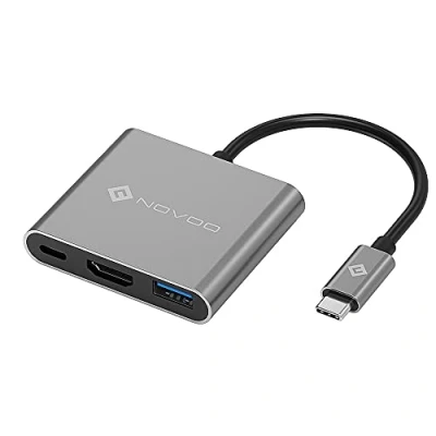 Abbildung von NOVOO USB C auf HDMI Adapter, 3 in 1 Hub USB, Typ PD Charge, Kompatibel mit Macbook Pro Air ChromeBook Pixel