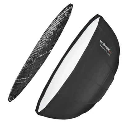Abbildung von Walimex pro Studio Line Beauty Dish Softbox QA105 für Profoto Lichtformer, 105cm Ø, 46cm tief, faltbar, mit Grid, Innen und Außendiffusor, Speedring, Speedlite Studioblitz