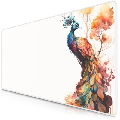 Abbildung von TITANWOLF XXL Speed Gaming Mauspad 900 x 400mm Mousepad Tischunterlage Large Size verbessert Präzision und Geschwindigkeit Colour Peacock