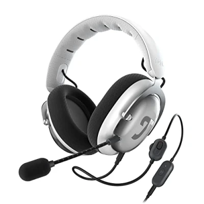 Abbildung von Teufel ZOLA Gaming Kopfhörer mit 7.1 USB Soundkarte, DTS Headphone:X® 2.0 Surround Sound,Einstellbarer Mikrofonarm HD Kondensator Mikrofon, PC, Bequeme Passform Hellgrau Schwarz