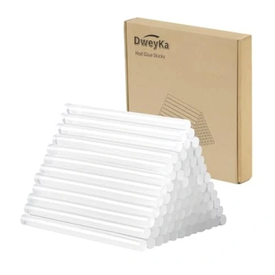 Abbildung von Dweyka 50 Stück Heissklebesticks 11 mm x 200mm, Transparent Heißklebestifte, Heißkleber für Heißklebepistole, Klebesticks Heimwerken Reparieren Dekorieren
