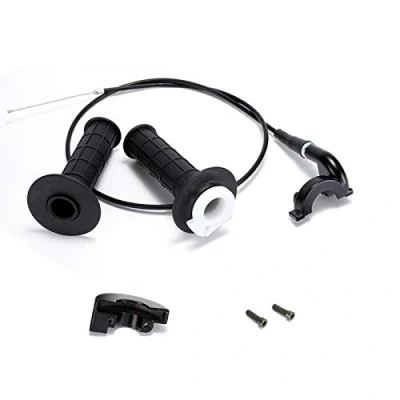 Abbildung von Gasgriff Set, Lenker Gasgriff, Bremshebel Gaszug 7/8 Zoll Handgriffe Quick Turn Twist Kabel Kit Für 50 250CC ATV Quad Pit Dirt Bike, Schwarz