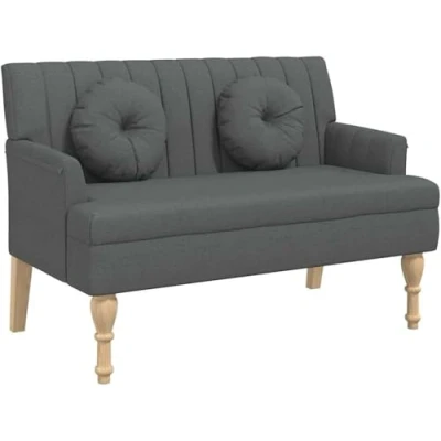 Abbildung von vidaXL Sitzbank mit Kissen Dunkelgrau 113x64,5x75,5 cm Stoff