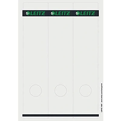 Abbildung von Leitz PC beschriftbare Rückenschilder selbstklebend für Standard und Hartpappe Ordner, 75 Stück, Langes breites Format, 62 x 285 mm, Papier, grau, 16870085