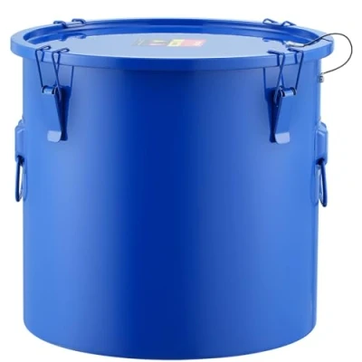 Abbildung von VEVOR Frittierfetteimer Ölentsorgungsbehälter, 30 L Frittieröleimer aus Karbonstahl mit Rostfreier Beschichtung, Öltransportbehälter Deckel, Filterbeutel zum Filtern von Heißem Speiseöl, Blau