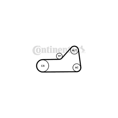 Abbildung von CONTITECH 6PK1153K1 Keilrippenriemensatz VOLKSWAGEN: GOLF 4 Cabrio, 3 3, SEAT: Alhambra I, Cordoba I Limousine, Inca