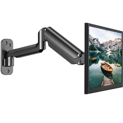 Abbildung von HUANUO Monitor Wandhalterung für 17 32 Zoll LED/LCD/TV Bildschirm, Halterung Wand, Arm Wall Mount mit 360 Drehbar Gasdruckfeder Arm, VESA 75mm 100mm