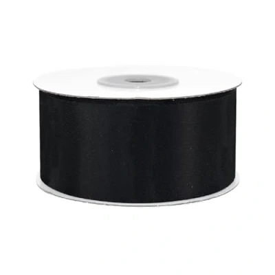 Abbildung von Creativery Satinband, Satinband 38mm x 25m Rolle Schwarz