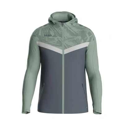 Abbildung von JAKO Herren Iconic Kapuzenjacke, Anthra Light/mintgrün/soft Grey, 4XL EU