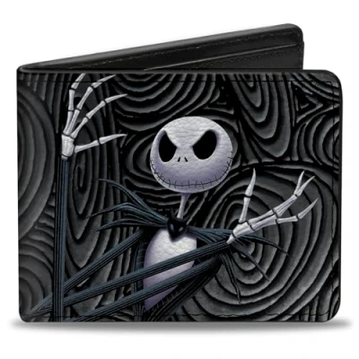 Abbildung von Buckle Down Herren Nightmare Before Christmas Arms Crossed Pose+Jack Bi Fold Brieftasche, mehrfarbig, Standardgröße