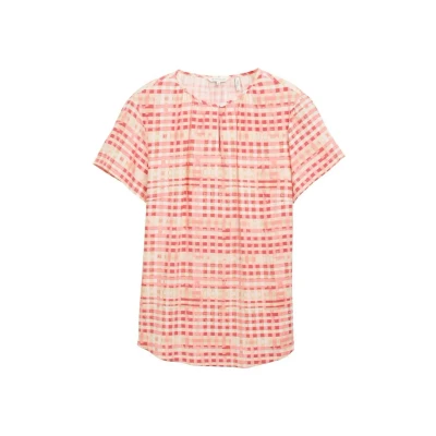 Abbildung von TOM Tailor PLUS SIZE Bluse, Damen, Größe: 54, Berry red check design
