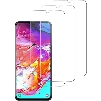 Abbildung von [3 Stück Schutzfolie Kompatibel mit Samsung Galaxy A70 Panzerglasfolie, Anti Kratz, 9H Härte, Ultra Klar Schutzglas, Blasenfrei Folie, Fall Transparent Panzerglasfolie