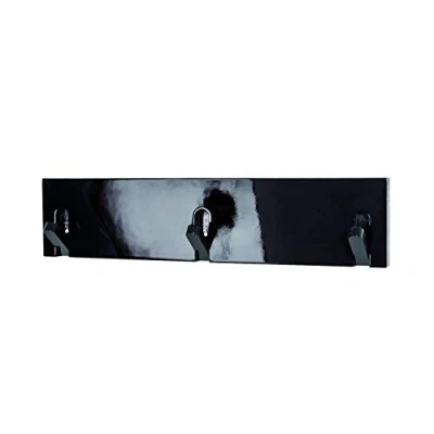 Abbildung von HAKU Möbel Garderobenleiste schwarz, Massivholz, MDF Maße: B 44 cm x H 10 T 2 cm, Style: Industrial