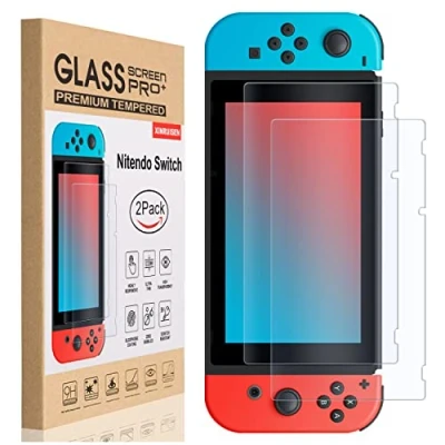 Abbildung von XINRUISEN 2Stück Displayschutzfolie Gehärtetem Glas für Nintendo Switch 2017/2019, Panzerglas Schutzfolie Displayschutz Panzerfolie Anti Bläschen, 9H Härte, Screen Protector