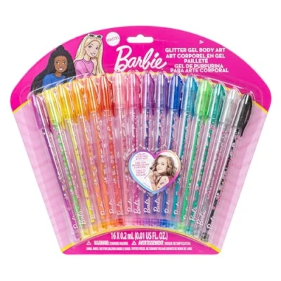 Abbildung von Townley Girl Barbie 16 teiliges set mit Glitzerstiften zum Bemalen des Körpers in glitzernden und leuchtenden Farben, Kinder ab 3 Jahren