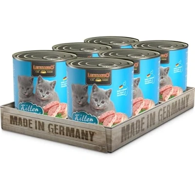 Abbildung von LEONARDO Kitten Katzenfutter Kitten, 6X 800 g getreidefreies Nassfutter für Kätzchen bis 1 Jahr, Alleinfuttermittel mit frischem Geflügel