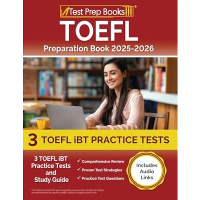 Abbildung von TOEFL Preparation Book 2024 2025: 3 iBT Practice Tests and Study Guide [Includes Audio Links]