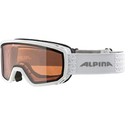 Abbildung von ALPINA SCARABEO S Q Verspiegelte, Kontrastverstärkende &amp; Polarisierte OTG Skibrille Mit 100% UV Schutz Für Erwachsene, white, One Size