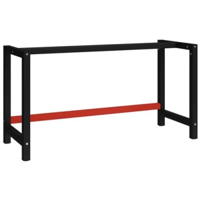 Abbildung von vidaXL Tischbein Werkbankgestell Metall 150x57x79 cm Schwarz und Rot