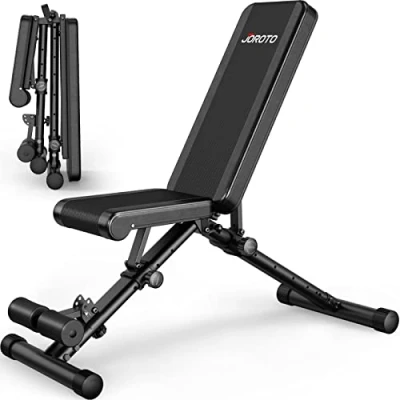 Abbildung von JOROTO Hantelbank MD35 klappbare &amp; verstellbare Trainingsbank, Trainingsbank mit Ein Knopf Faltdesign, 318KG Belastung
