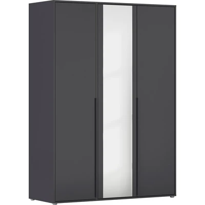 Abbildung von rauch Drehtürenschrank &quot;Kleiderschrank Schrank Garderobe Wäscheschrank NAGATA mit Spiegel&quot;, (in 3 verschiedenen Ausstattungen BASIC/CLASSIC/PREMIUM), und modernen Stangengriffen IN Graumetallic TOPSELLER MADE GERMANY