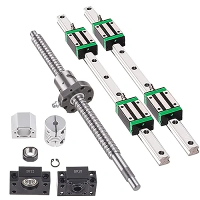 Abbildung von GooEquip Linearführung HGR20 1500mm Linearschiene mit 4PCS Gleitblock + 1PCS SFU1605 Kugelumlaufspindel Kugelmutter, BF12/BK12 Unterstützung, DSG16H, Kupplung für 3D Drucker CNC Maschine