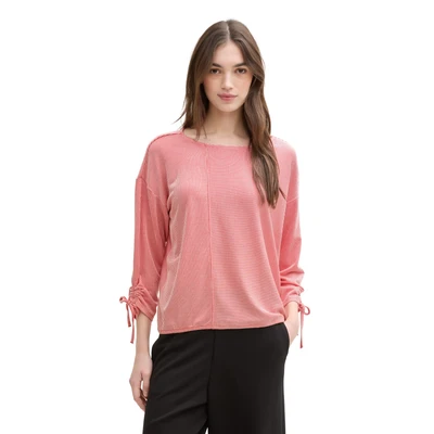 Abbildung von TOM TAILOR Denim 3/4 Arm Shirt, in feiner Rippoptik