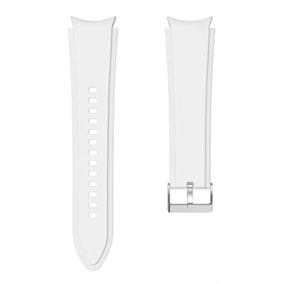 Abbildung von System S Armband flexibel aus Silikon 20mm für Samsung Galaxy Watch 4 Smartwatch Weiß