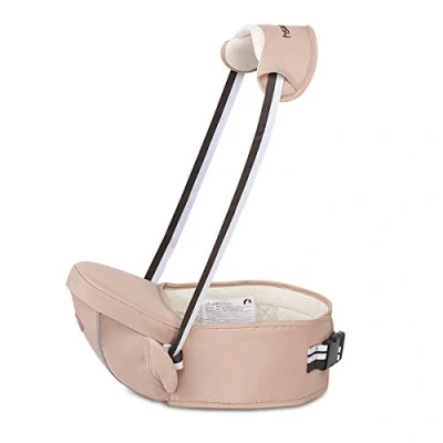 Abbildung von SONARIN Multifunktionaler Hipseat Baby Carrier Babytrage,Freie Größe,Kleinkind Hüft Sitzträger,Vorderer Träger Gurt,4 tragende Positionen(Hellbraun)