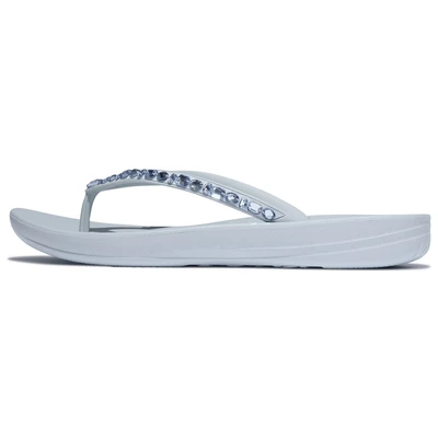 Abbildung von Fitflop Zehentrenner &quot;iQUSHION MULTI CRYSTAL&quot;, Sandale, Flats, Pool Slides mit Schmucksteinen verziert