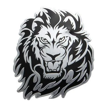 Abbildung von C Funn 3D DIY Silber Tiere Kopf Metall Logo Aufkleber Auto Motorrad Abzeichen Emblem 03#