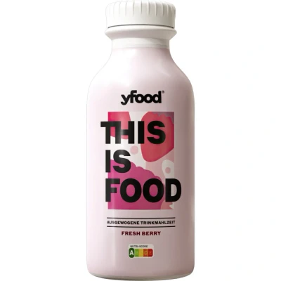 Abbildung von yfood Drink Fresh Berry, Leckere Trinkmahlzeit für unterwegs, THIS IS FOOD Drink, 33g Protein, 26 Vitamine und Mineralstoffe, 6 x 500ml, Geschmack Beere, inkl. 1,50 Pfand