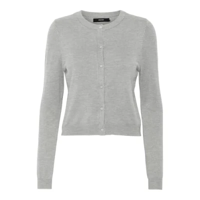 Abbildung von Vero Moda Vmglory LS Oneck GA NOOS Strickjacke, Damen, Größe: XL, Light grey melange