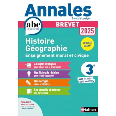 Abbildung von Annales Brevet Histoire Géographie Enseignement Moral et Civique 2025 Corrigé: Avec les sujets du 2024