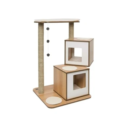 Abbildung von Catit Vesper Doppelter Standkratzbaum, 103,5 x 65 cm, Nussbaum