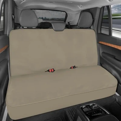 Abbildung von BDK AquaShield Autositzbezug für Rückbank, wasserdichter Neopren Rücksitzbezug Autos, Lastwagen, Van, SUV, idealer Autositzschutz Kinder &amp; Hunde, Automobil Sitzbezug, Autozubehör (Beige)