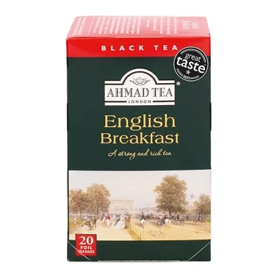 Abbildung von Ahmad Tea English Breakfast Schwarzer Frühstückstee Assam &amp; Ceylon Tee Einzeln Verpackte, Aromaversiegelte Teebeutel mit 2g pro Portion 20 Band