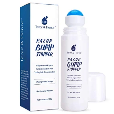 Abbildung von Razor Bump and Ingrown Hairs Serum After Shave Solution Roll On for Hairs, Burns Bumps Men Women (100g)