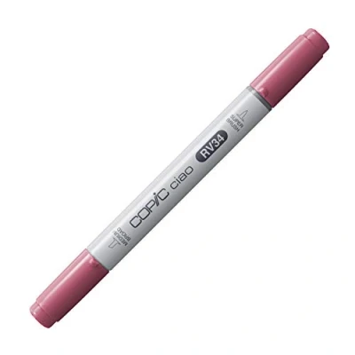 Abbildung von COPIC Ciao Marker Typ RV 34, Dark Pink, vielseitiger Layoutmarker, mit einer mittelbreiten und Brush Spitze
