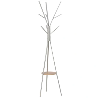 Abbildung von HOMCOM Garderobenständer Standgarderobe mit 8 Kleiderhaken, (Kleiderständer, 1 St., Hutständer), Metall, Braun, 45 x 180 cm
