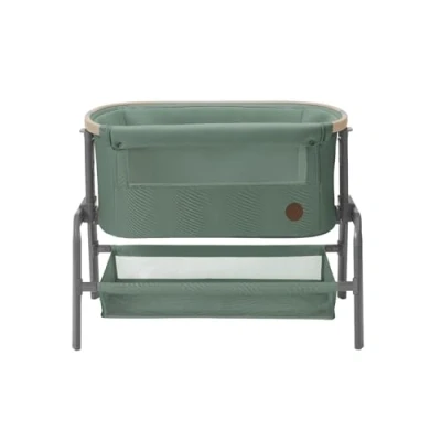 Abbildung von Maxi Cosi Iora Beistellbett Baby, Faltbares Co Sleeper, 06 Monate, max. 9 kg, 4 Neigungs und 5 Höhenstufen, Leichtes Schieben, Bequeme Matratze, Großer Korb, Leicht zu Tragen, Beyond Green