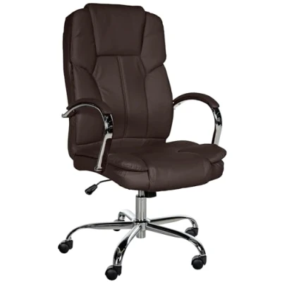 Abbildung von CLP Ergonomischer Bürostuhl Big Xanthos I XXL Komfort Mit Wippfunktion Und Armlehnen Verstellbar Kunstleder Bezug, Belastbar bis 210 kg, Farbe:braun