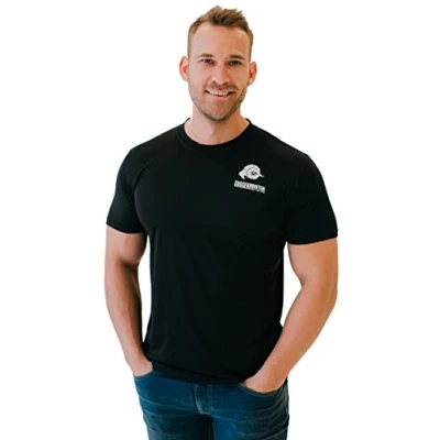 Abbildung von GUGGEN Mountain Herren Funktionsshirt Funktionswäsche Funktions T Shirt Sport Outdoor Aktivitäten Schnelltrocknend Kurzarm Atmungsaktive Schwarz XL