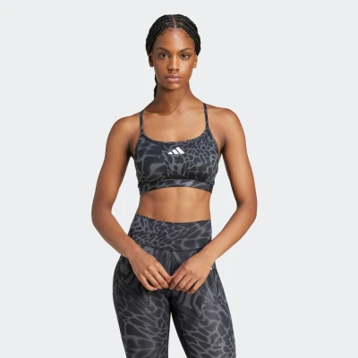 Abbildung von adidas Performance Aeroreact Light Support 3STRIPES BRA Sportbh mit leichter Stützkraft, Damen, Größe: MxC D, Black