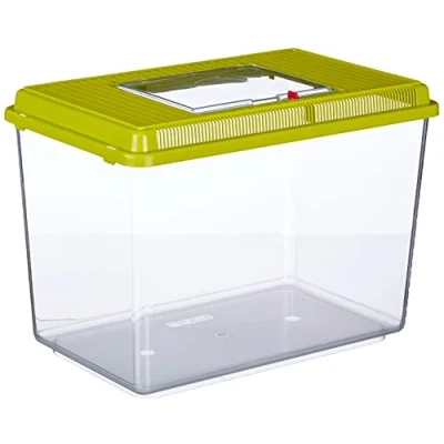 Abbildung von Ferplast Aquarium aus Kunststoff für Fische GEO Maxi Tank 21 L Behälter Kleintiere Terrarium Insekten Schildkröten, Robuster Kunststoff, Lüftungsgitter, 41,3 x 26 h 29,8 cm grün